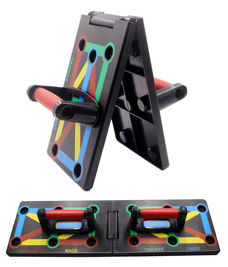 Push-up board with handles fitted, ready to use