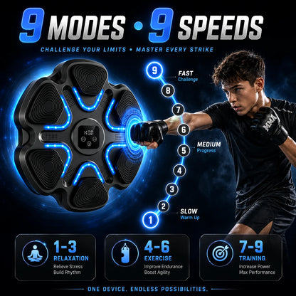 9 modes and 9 speeds on the wall boxing machine