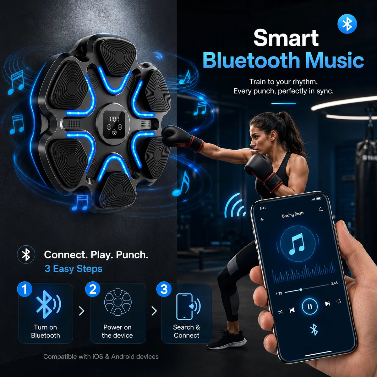 Connects to your phone over Bluetooth to play your music